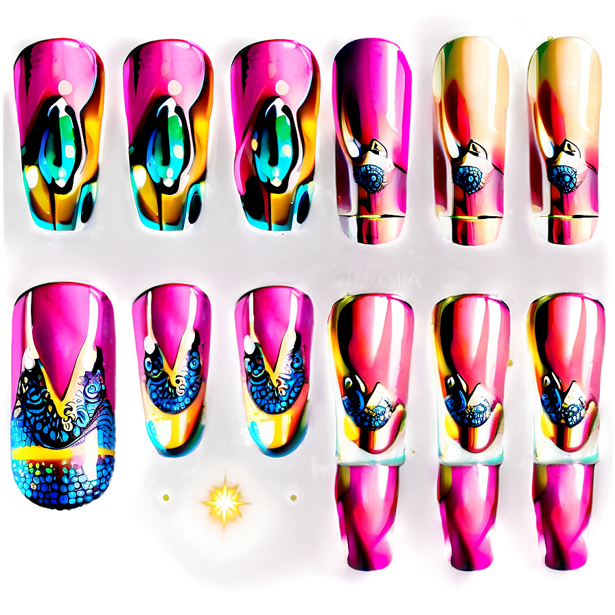 Glamorous Acrylic Nails Png Rva PNG image