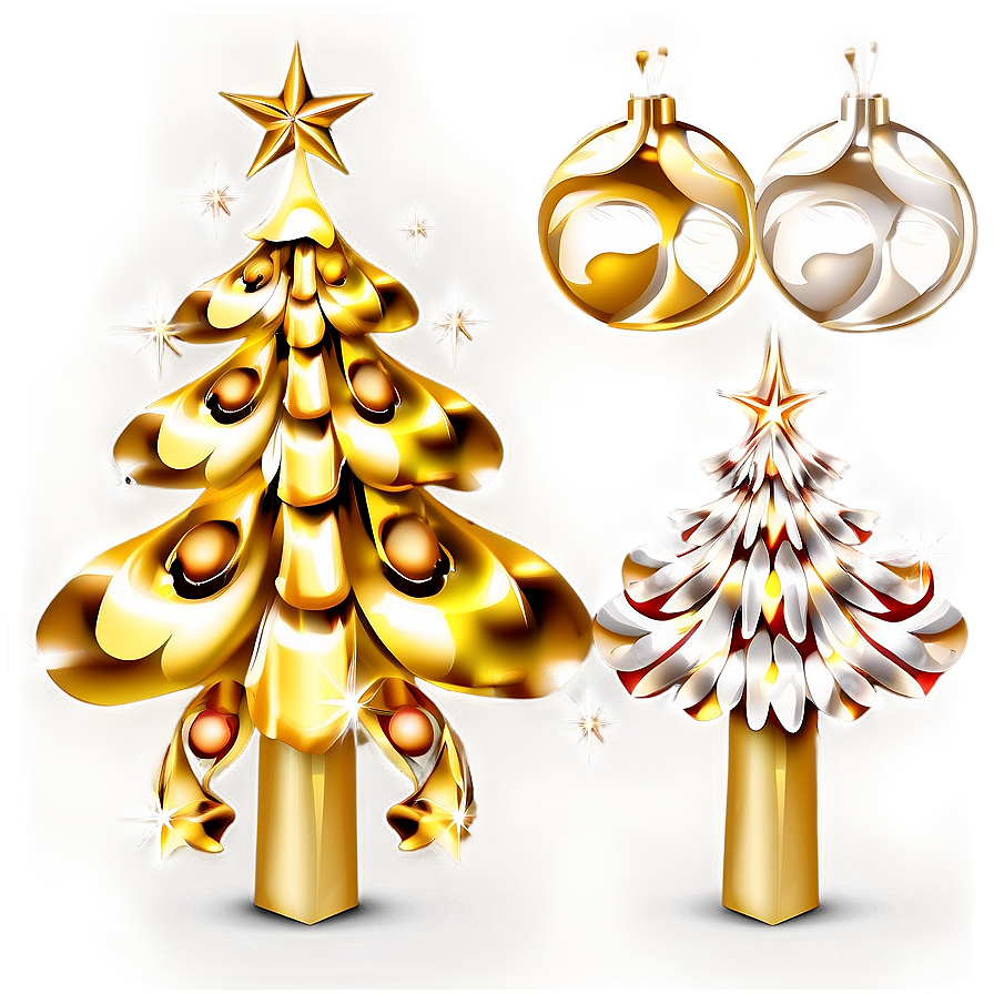 Glamorous Gold Christmas Tree Setups Png 06282024 PNG image