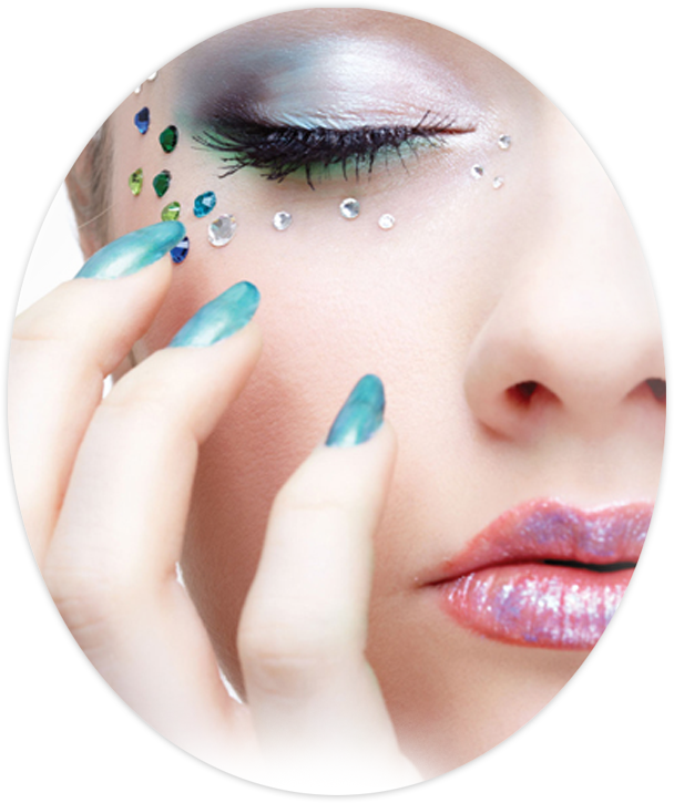 Glamorous Makeupand Nail Art PNG image