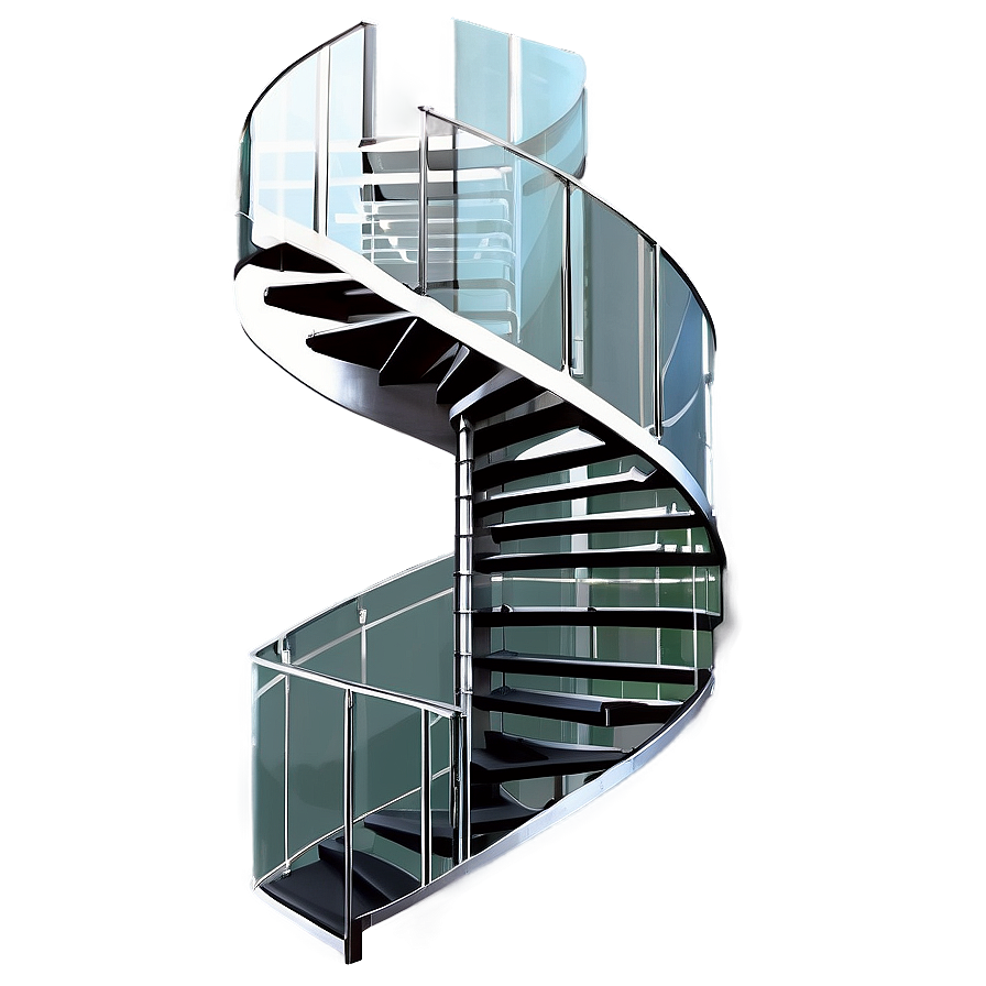 Glass And Steel Spiral Staircase Png Yve50 PNG image