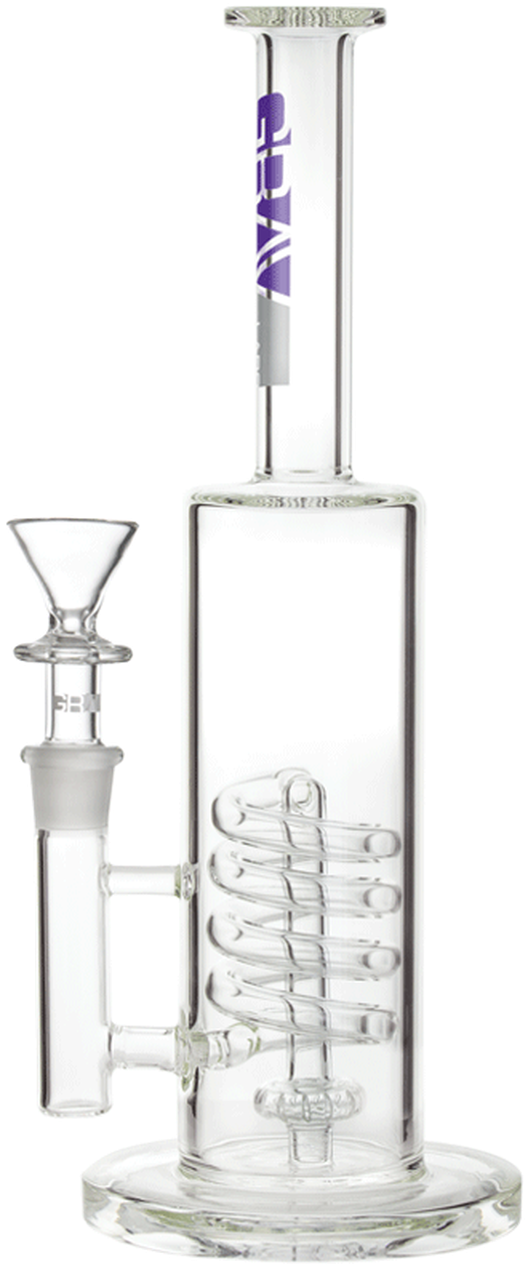 Glass Bong With Coil Percolator PNG image