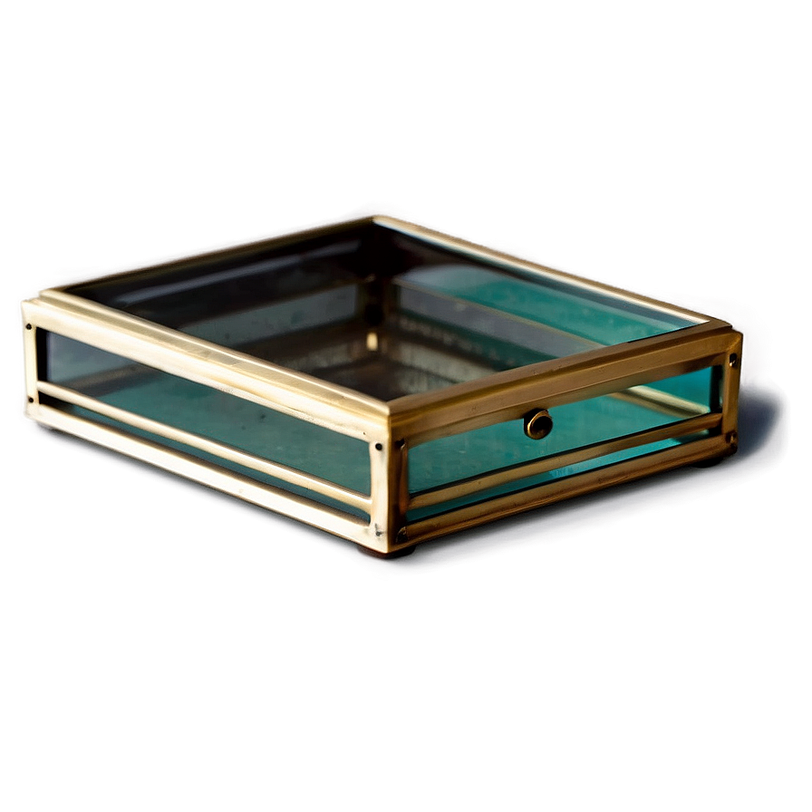 Glass Box With Brass Edges Png 06282024 PNG image