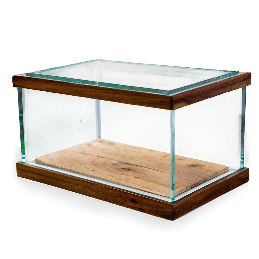 Glass Box With Wooden Base Png Apo PNG image