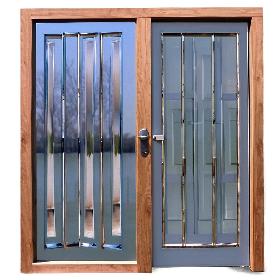 Glass Door With Wooden Frame Png 7 PNG image