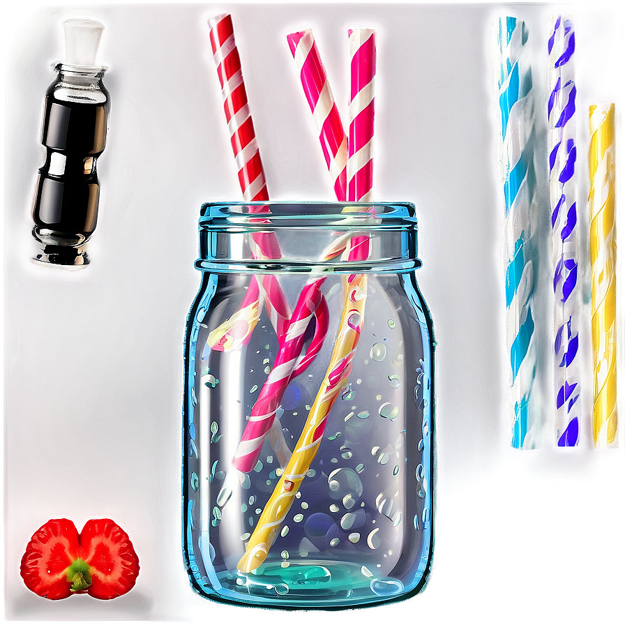 Glass Jar With Straw Png 38 PNG image