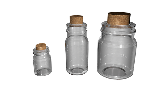 Glass Jars With Corks PNG image