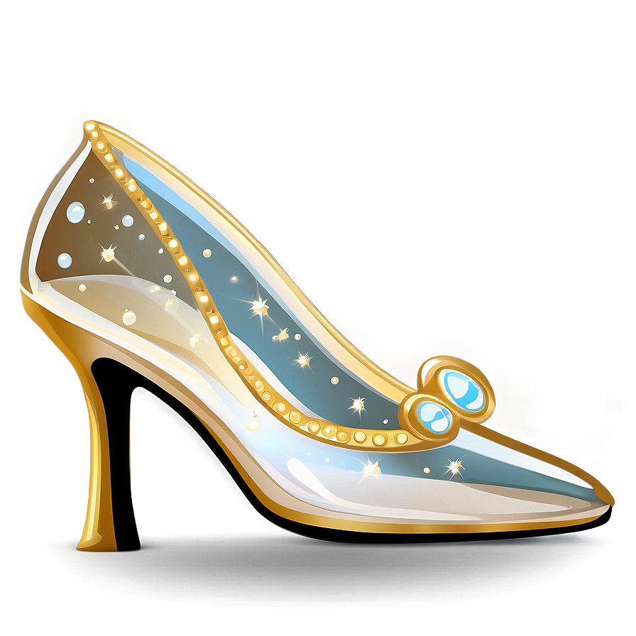 Glass Slipper With Golden Trim Png 06132024 PNG image