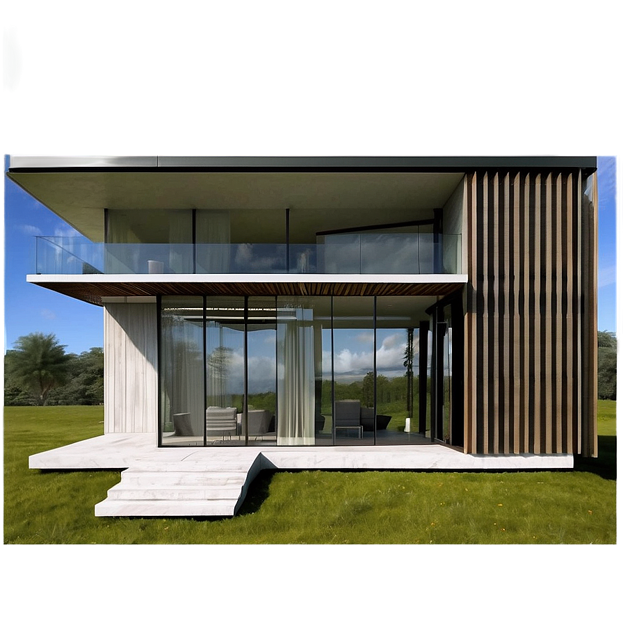 Glass-walled Modern House Designs Png 25 PNG image