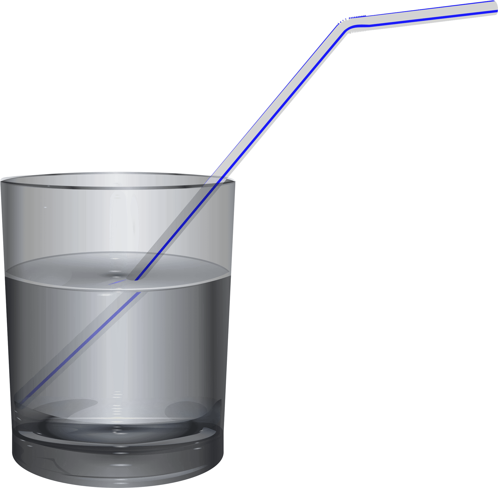 Glassof Waterwith Blue Straw PNG image