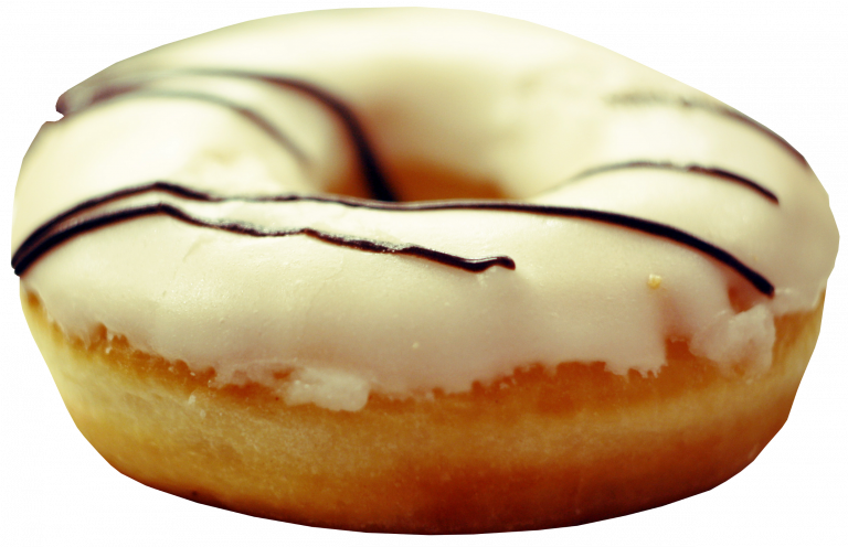 Glazed Donutwith Chocolate Drizzle PNG image