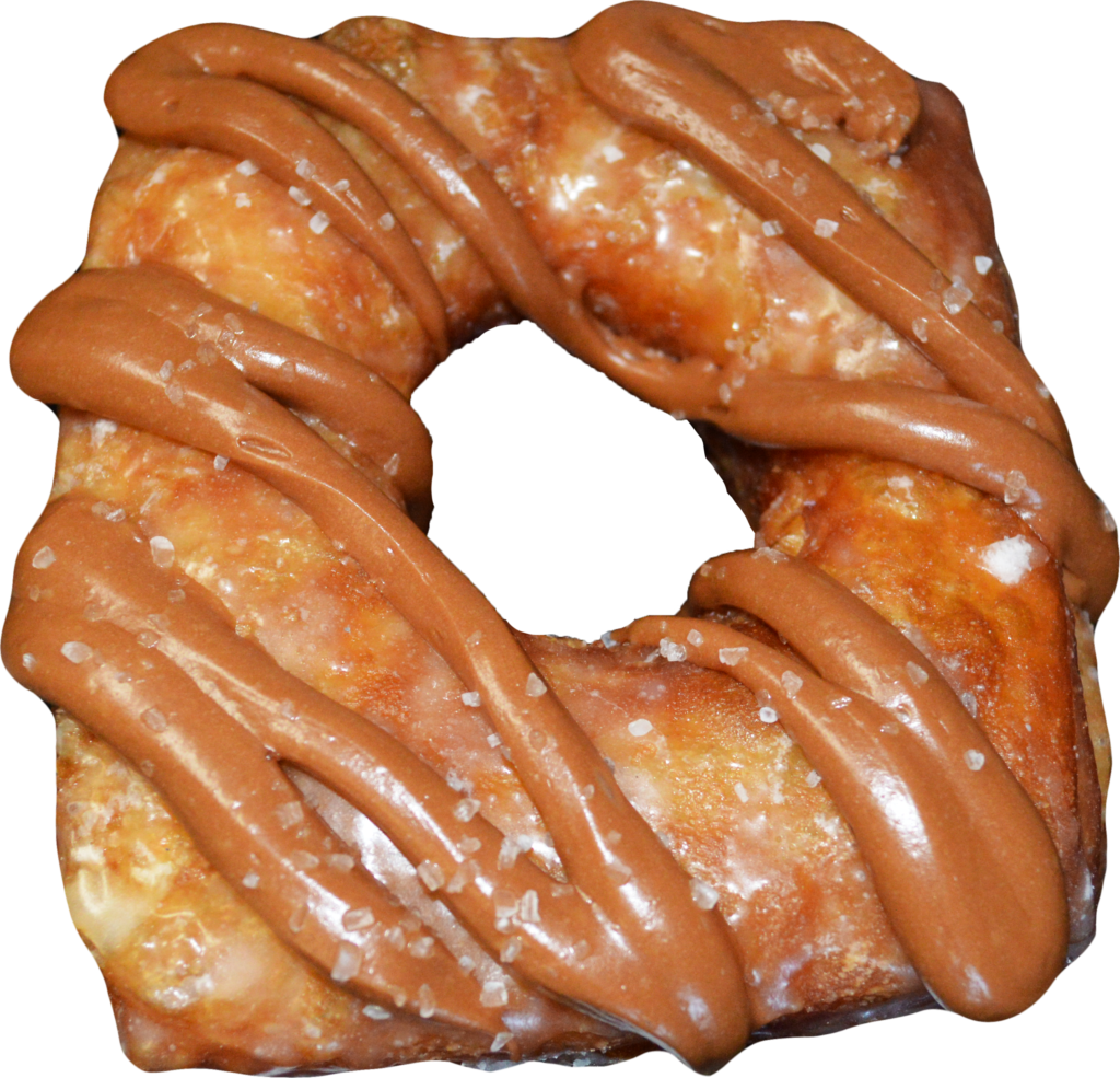 Glazed Doughnutwith Chocolate Drizzle PNG image