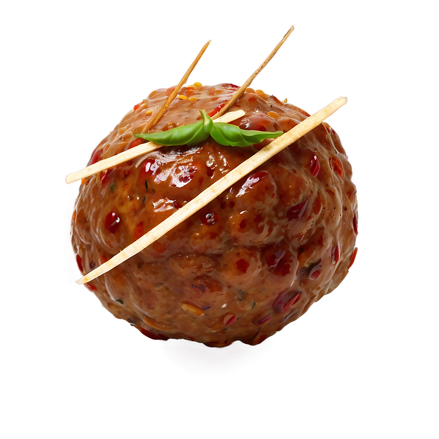 Glazed Meatballwith Toothpicks PNG image