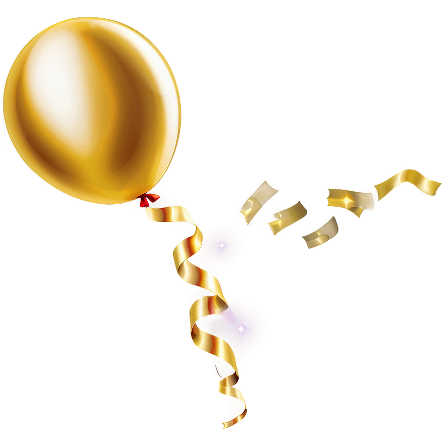 Gleaming Gold Balloon Png Qxp PNG image