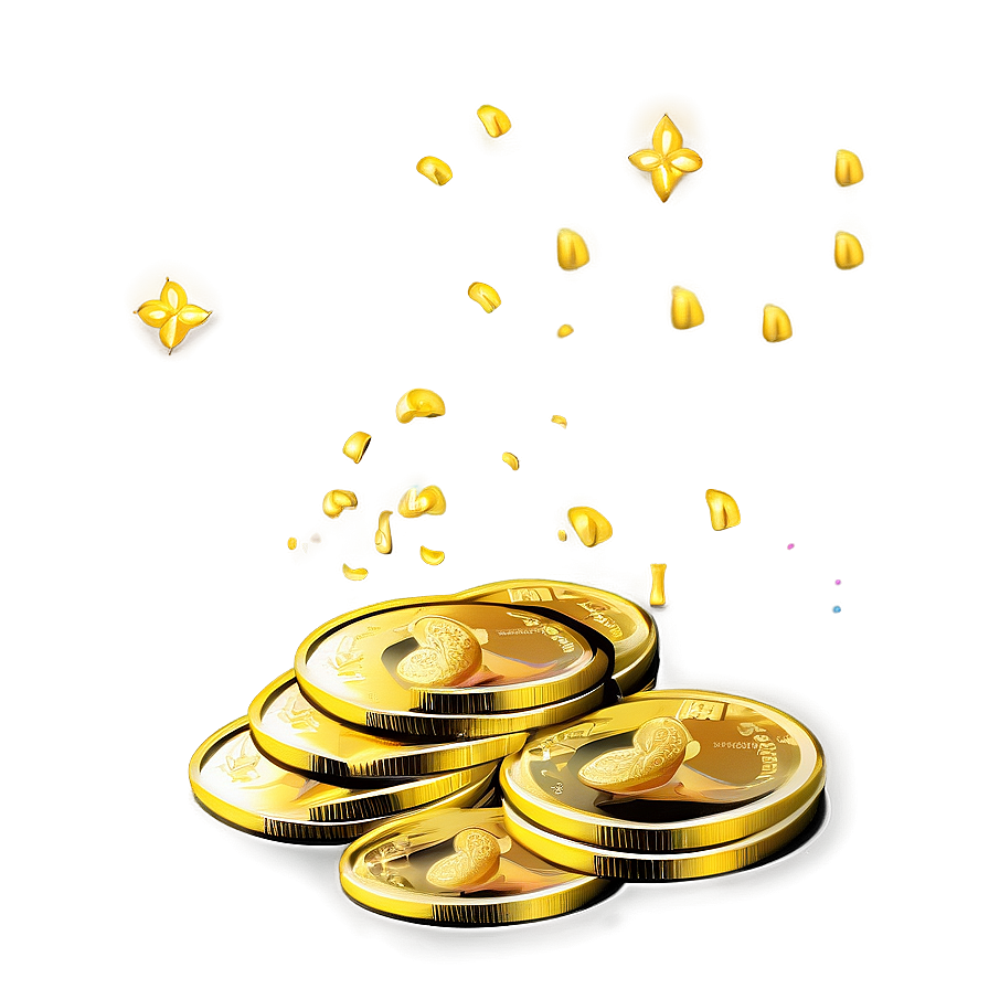 Gleaming Gold Coins Pile Png 5 PNG image