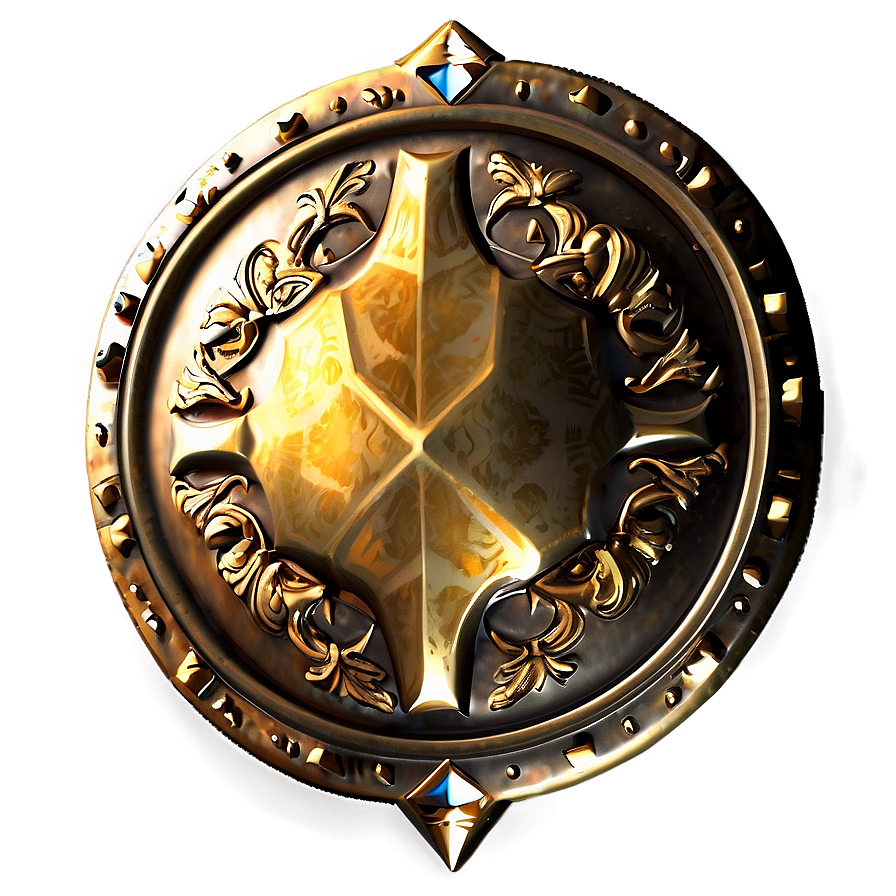 Gleaming Gold Shield Png 06282024 PNG image