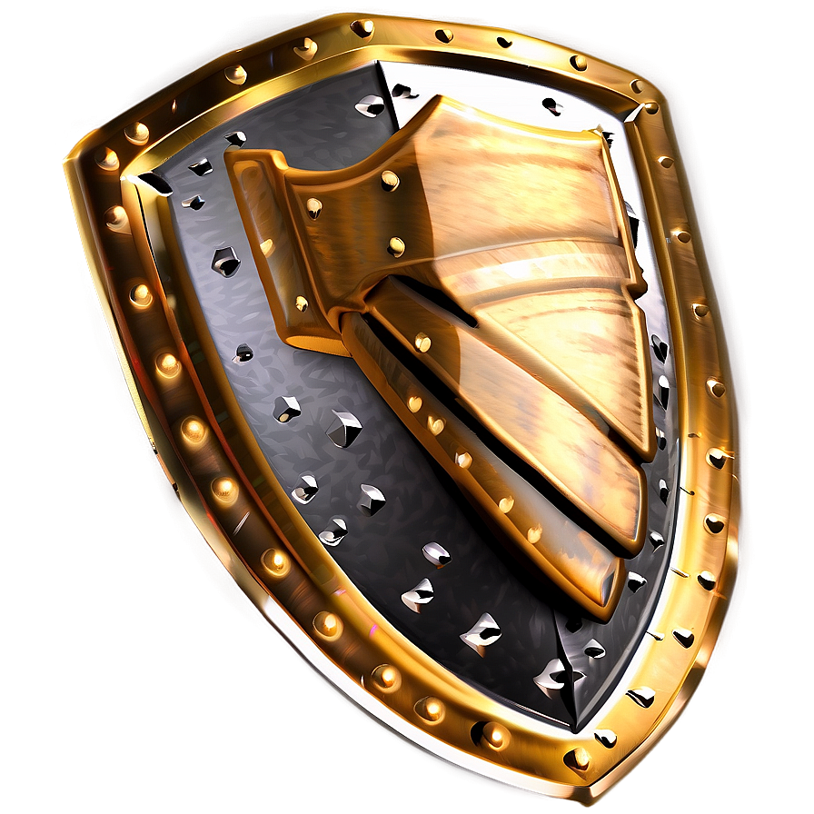 Gleaming Gold Shield Png 8 PNG image