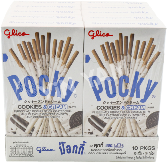 Glico Pocky Cookies Cream Multipack PNG image