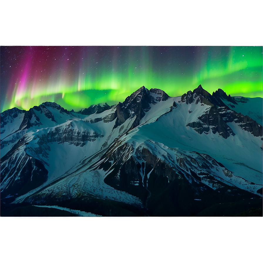 Glistening Aurora Over Peaks Png 06202024 PNG image