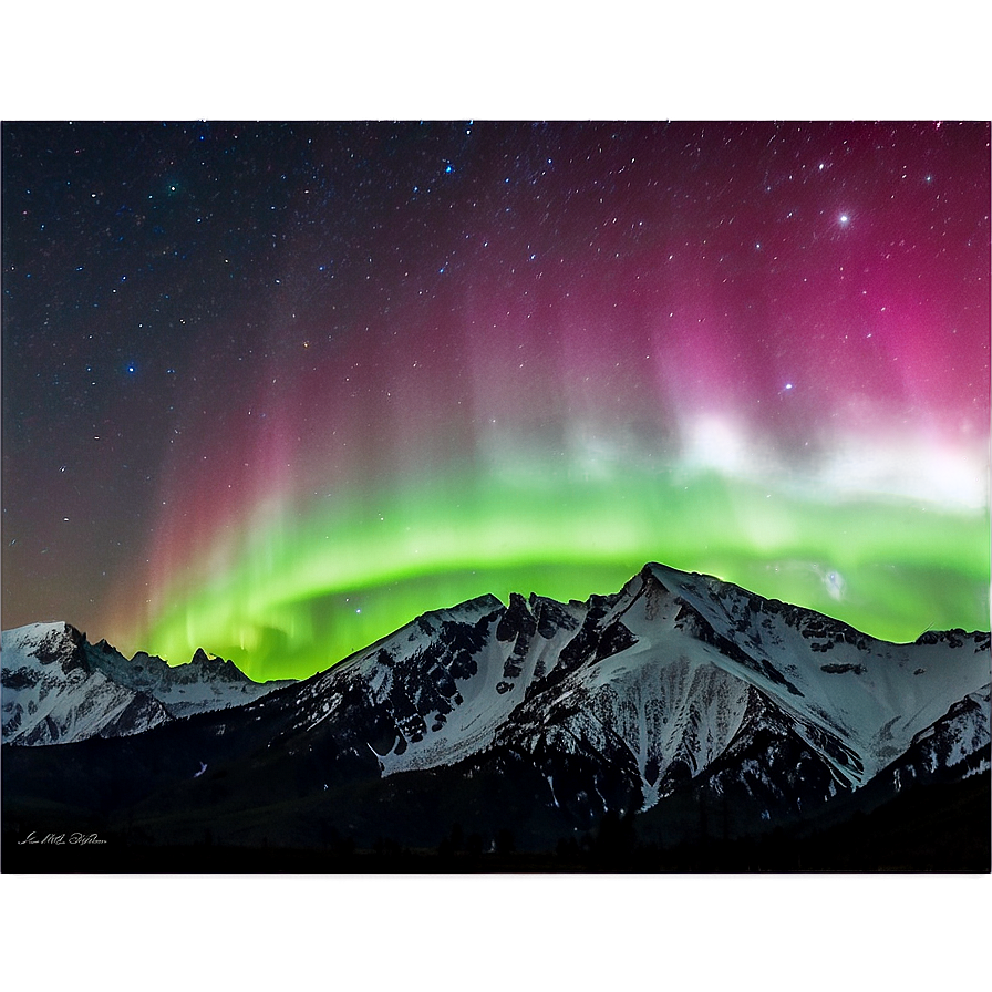 Glistening Aurora Over Peaks Png Vkh24 PNG image