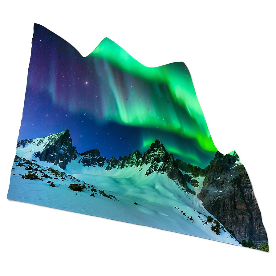 Glistening Aurora Over Peaks Png Vos77 PNG image