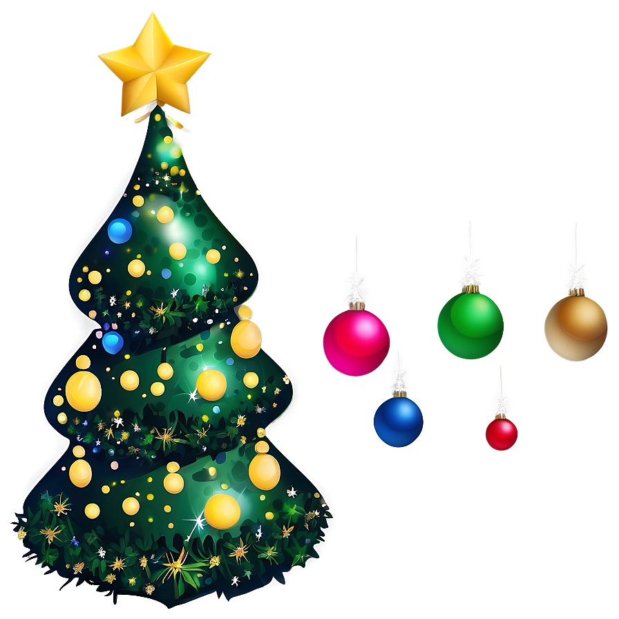 Glistening Cute Christmas Tree Png 06252024 PNG image