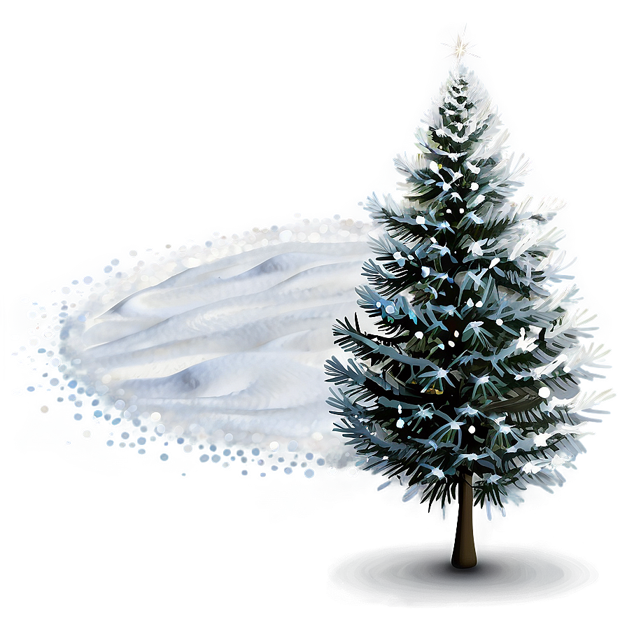 Glistening Snow Christmas Landscape Png Nsw PNG image