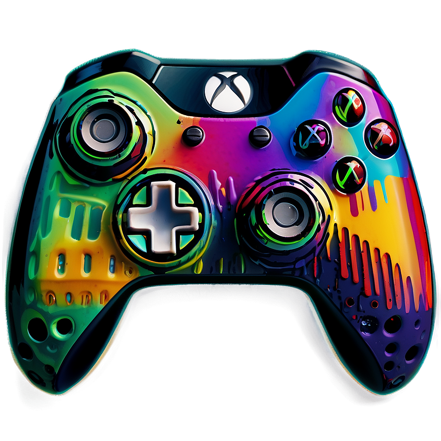 Glitch Art Xbox Controller Png 2 PNG image