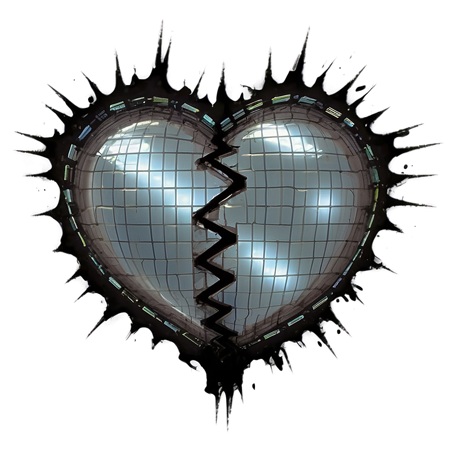 Glitch Black Broken Heart Png 62 PNG image