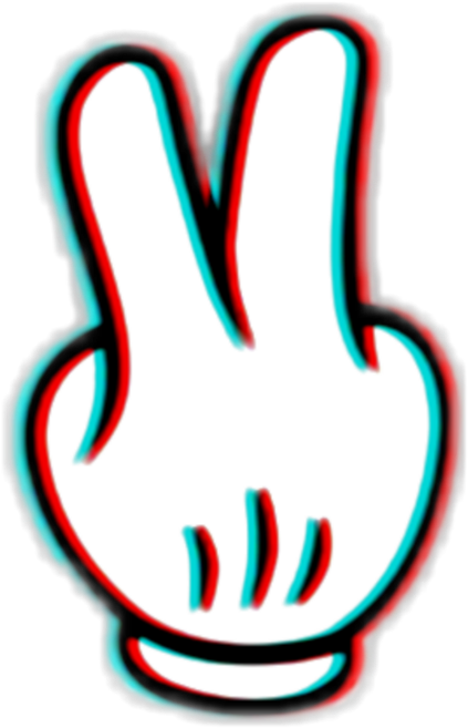 Glitch Effect Hand Gesture PNG image