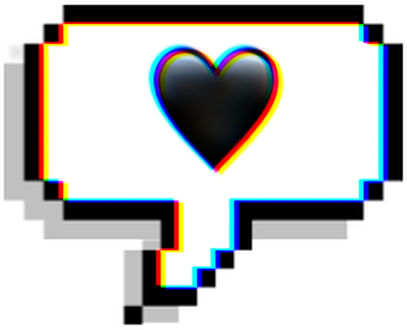 Glitched Heart Graphic PNG image