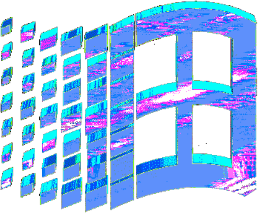 Glitched Microsoft Logo PNG image