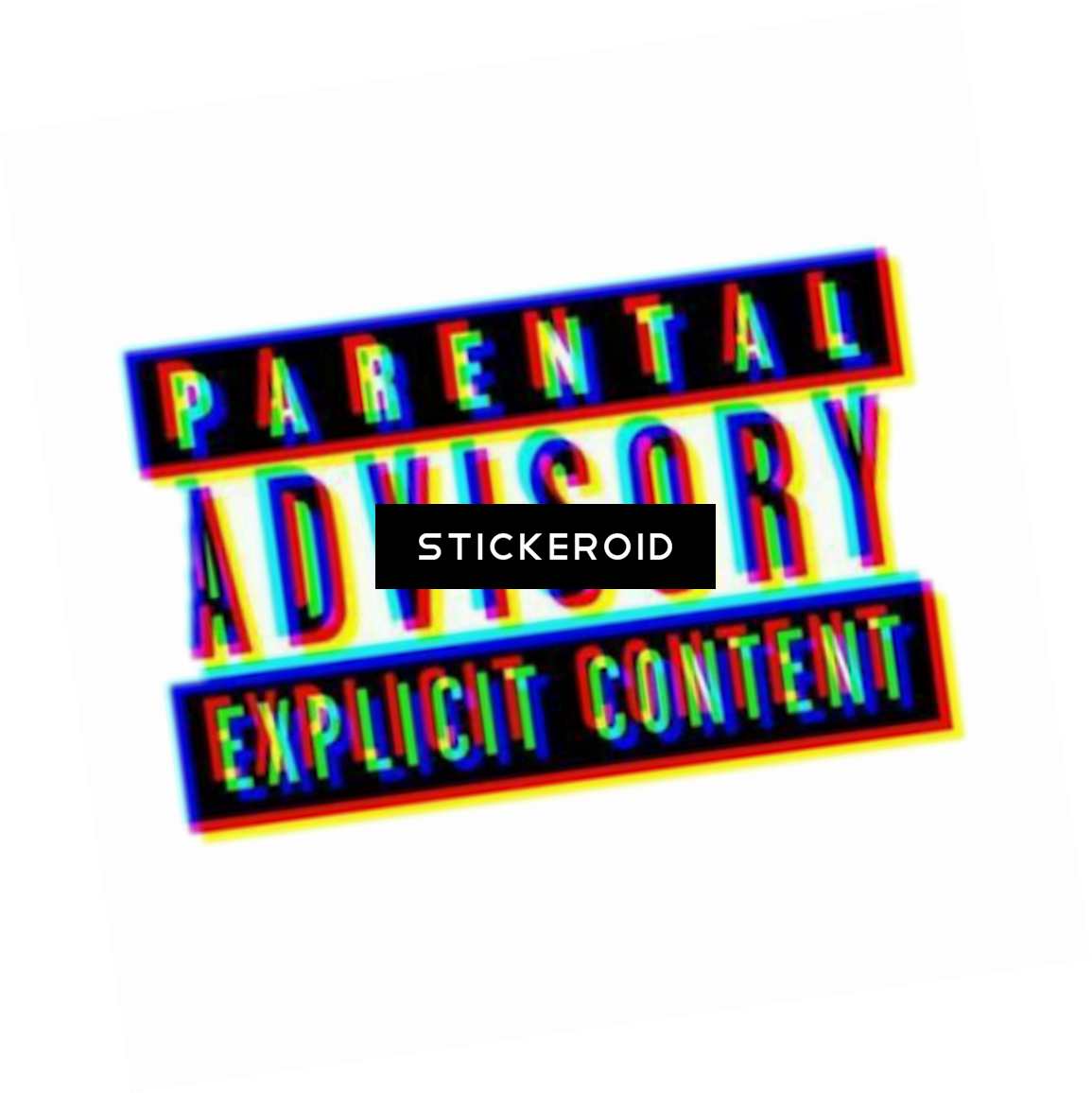 Glitched Parental Advisory Label PNG image