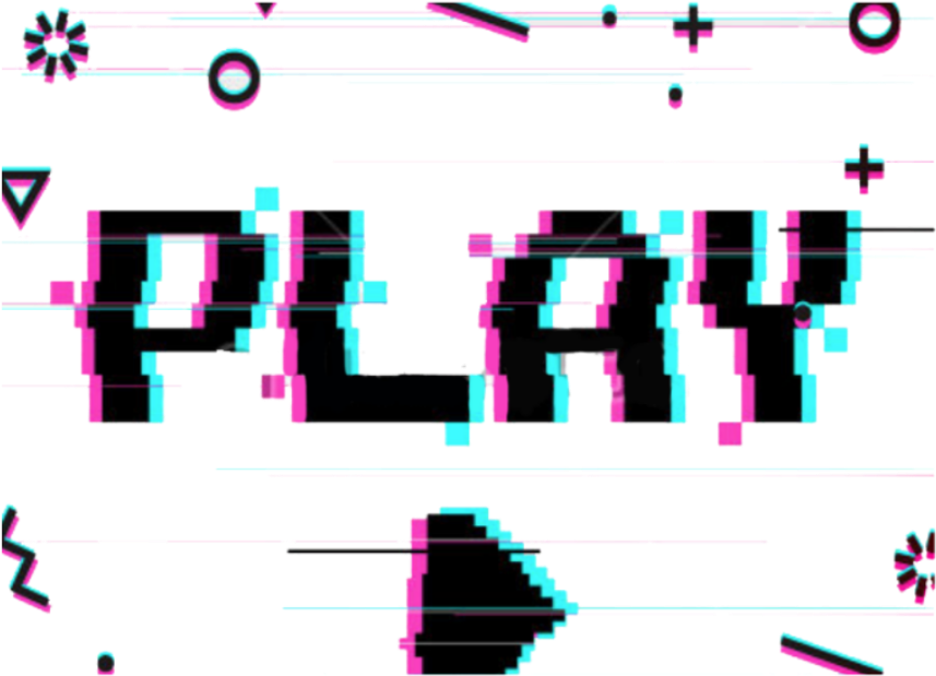 Glitched Play Graphic PNG image
