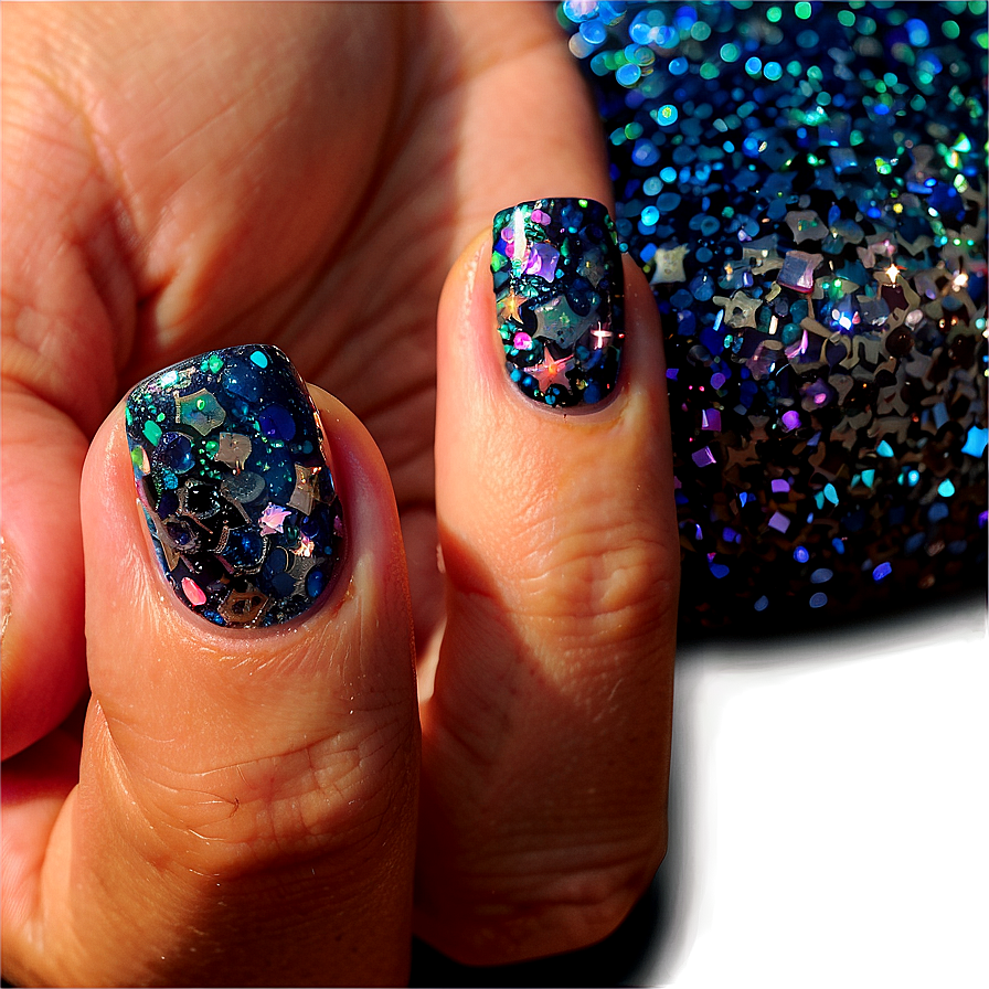 Glitter Acrylic Nails Looks Png Eyv PNG image