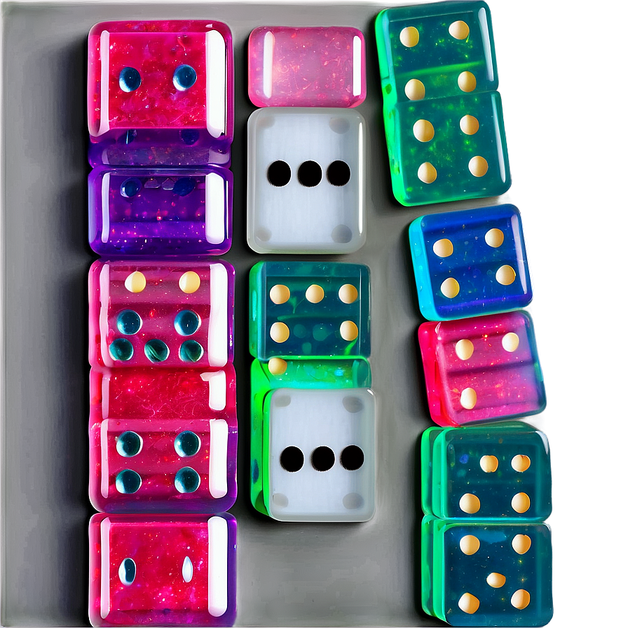 Glitter Filled Acrylic Dominoes Png 06122024 PNG image