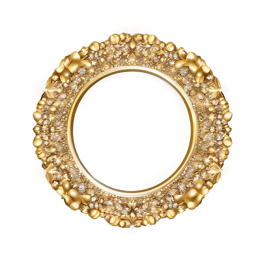 Glitter Gold Circle Frame Png Xhc PNG image