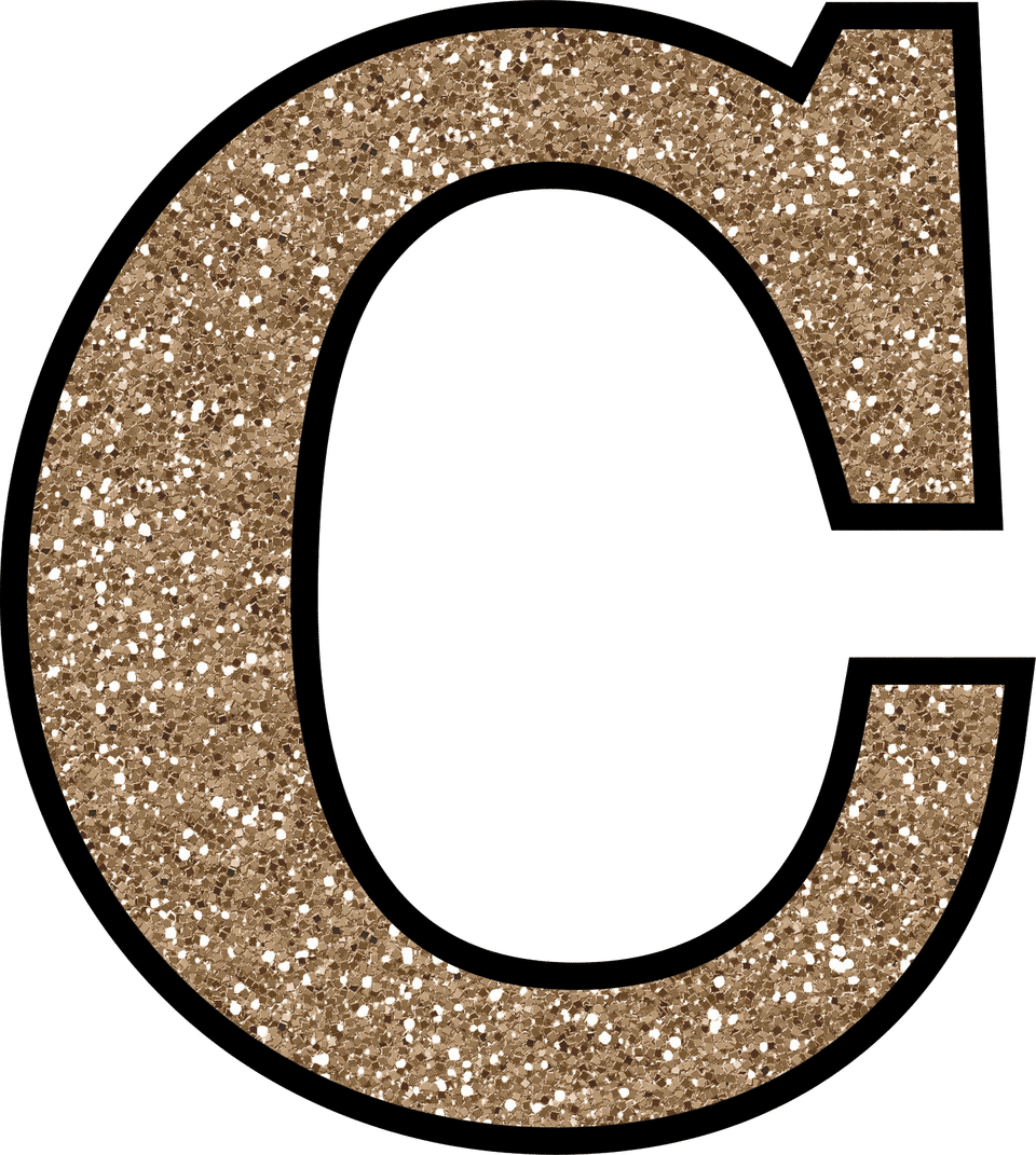 Glitter Gold Letter C PNG image