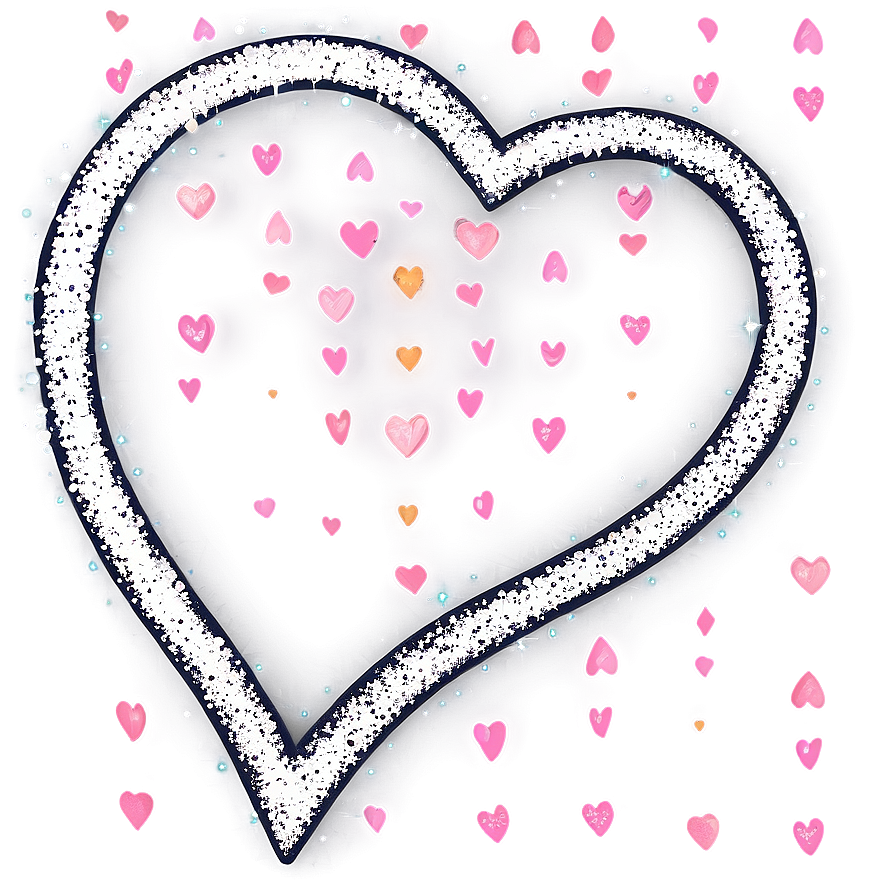 Glitter Heart Doodle Png 28 PNG image