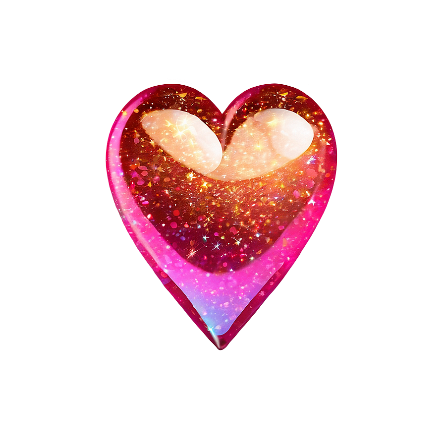 Glitter Heart Emoji Transparent Design 05042024 PNG image