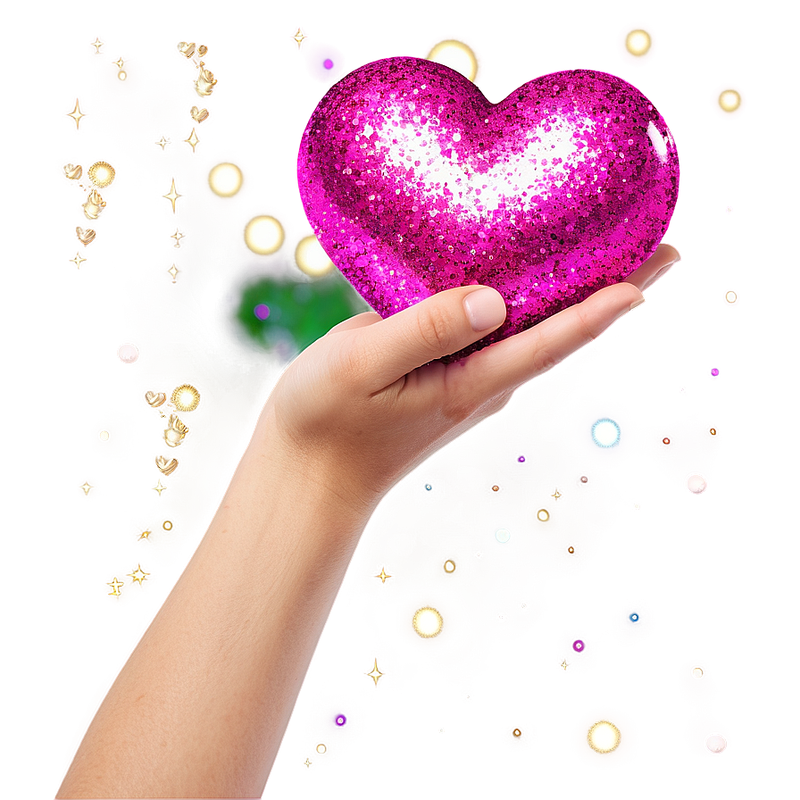 Glitter Heart Hands Png 06292024 PNG image