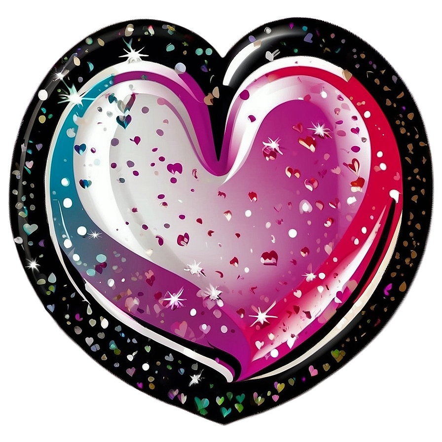 Glitter Heart Illustration Png 49 PNG image