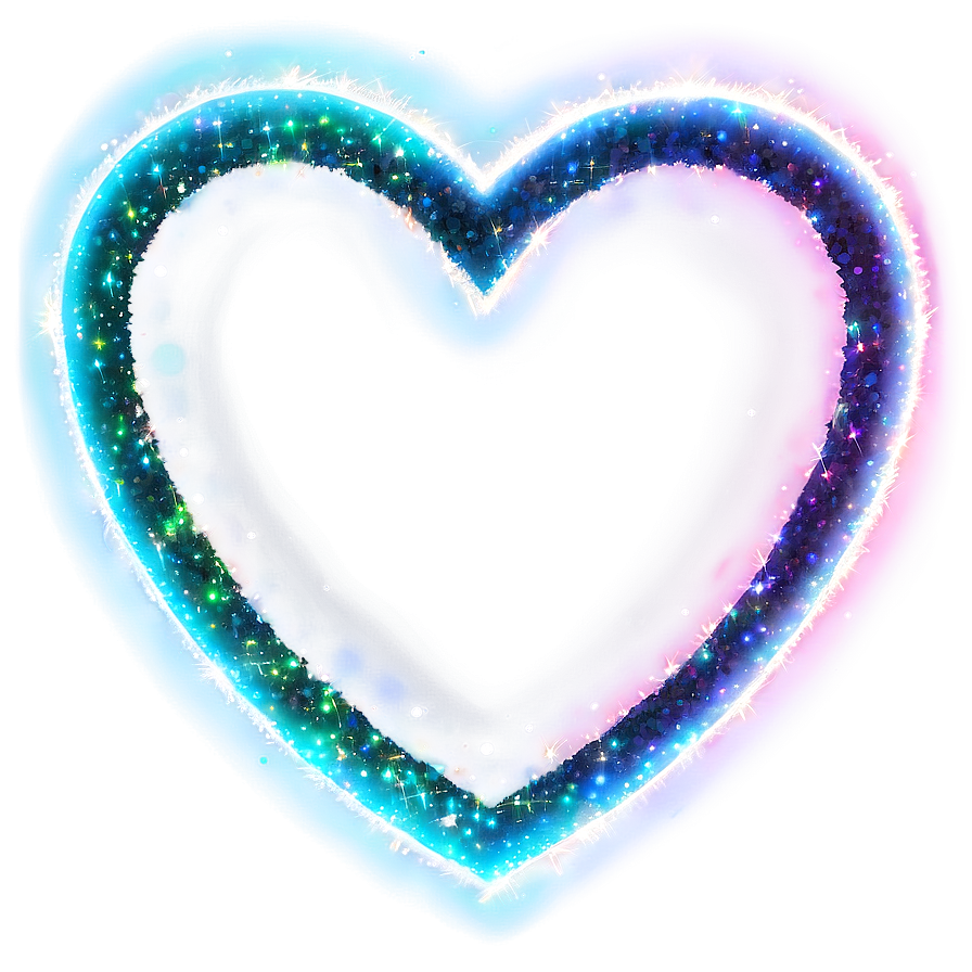 Glitter Neon Heart Png Obc27 PNG image