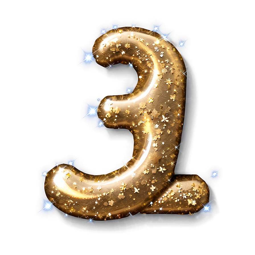 Glitter Number 3 Png Rfy75 PNG image