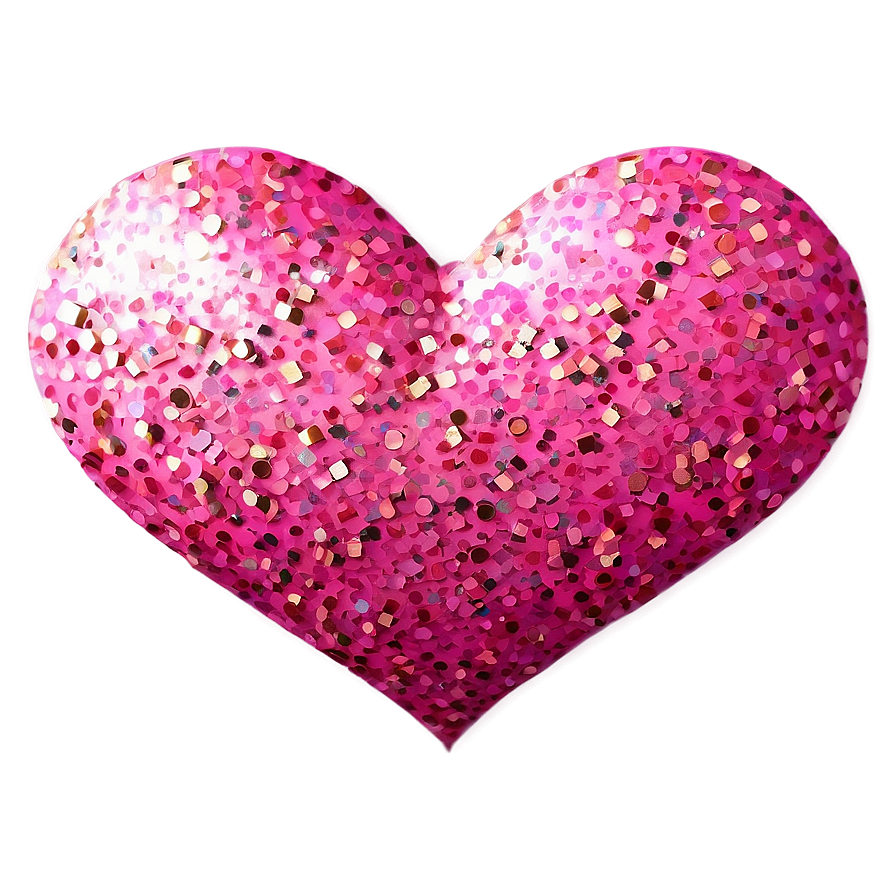 Glitter Pink Heart Art Png 05232024 PNG image