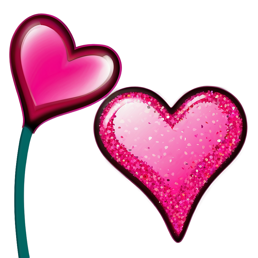 Glitter Pink Heart Art Png 05232024 PNG image