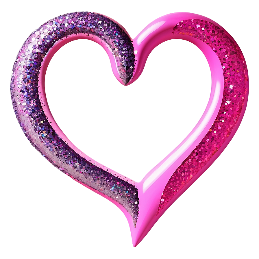 Glitter Pink Heart Art Png 05232024 PNG image