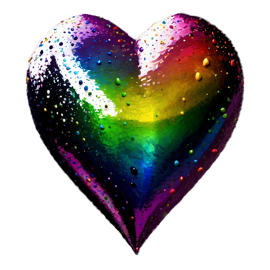 Glitter Rainbow Heart Png 06252024 PNG image