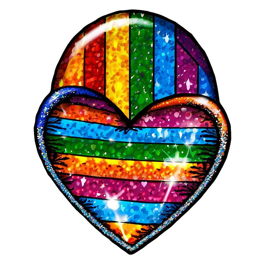 Glitter Rainbow Heart Png 75 PNG image