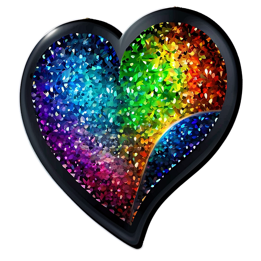 Glitter Rainbow Heart Png Aga PNG image