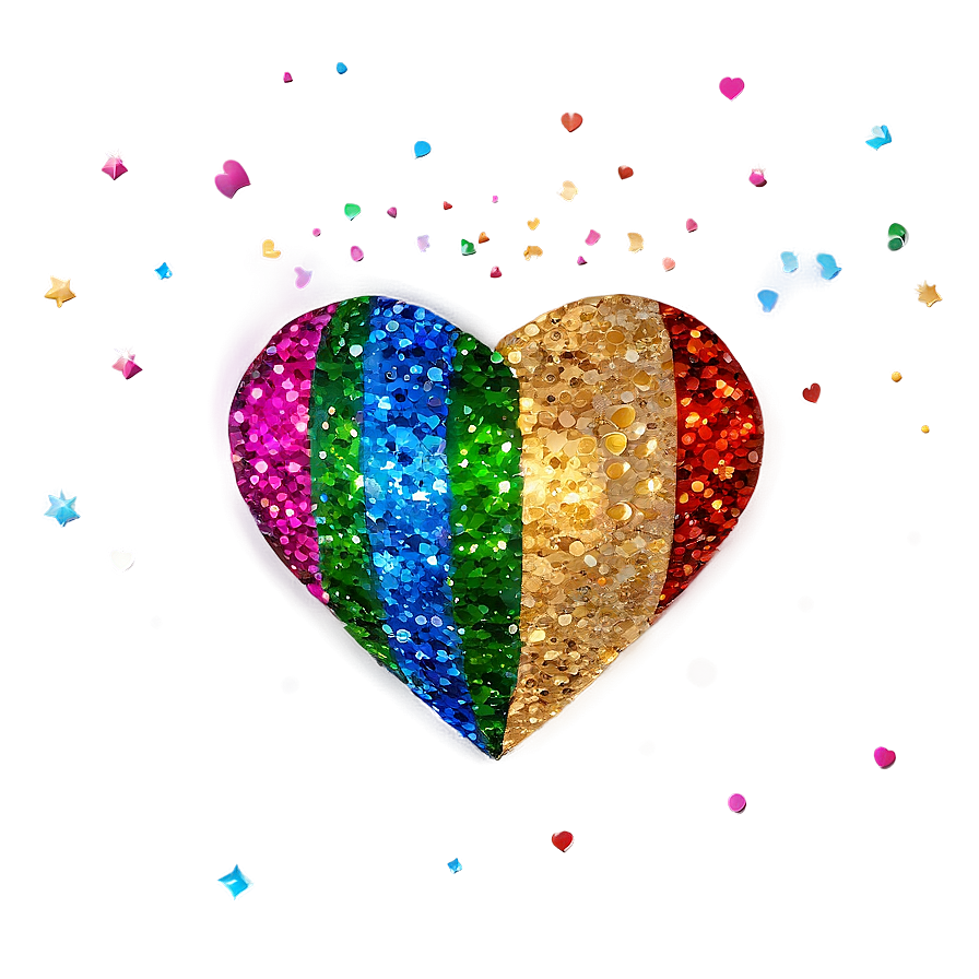 Glitter Rainbow Heart Png Vop69 PNG image